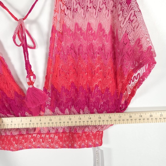 NWT TRINA TURK Cascade Crochet Flutter Sleeve Cover-Up Top Zig Zag Stripes Sz S - Picture 7 of 15